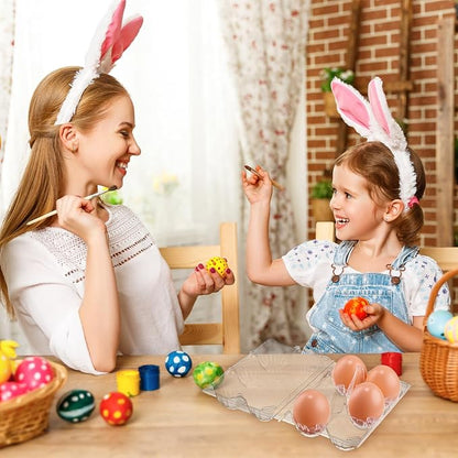 Zubebe 200 Pieces Clear Egg Cartons Plastic Egg Cartons Bulk Empty Chicken Egg - Image 7