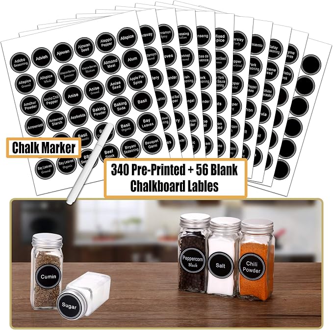 SWOMMOLY 25 Glass Spice Jars - Image 3