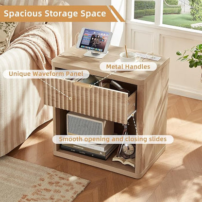 LEYAOYAO Fluted Nightstand - Image 7