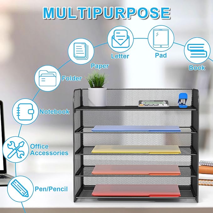 2 Pack Legal/A4/Letter Size Desk Paper Organizer Desktop File Organizer - Image 4
