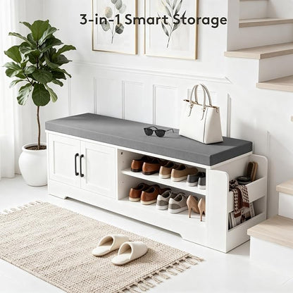 GRUSIGN 47.3" Shoe Storage Bench - Image 6