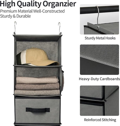 GRANNY SAYS 6-Shelf Hanging Closet Organizer, Separable to 2 Pack 3-Shelf - Image 5