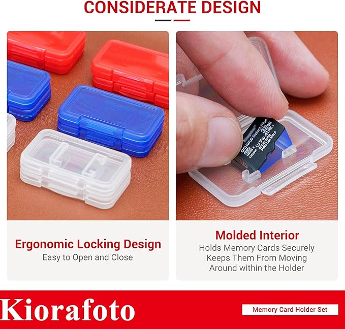 Kiorafoto 18 PCS Multi-Color Clear Plastic Memory Card Holder Case - Image 5