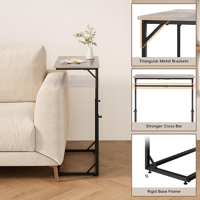 Vagusicc C Shaped End Table, 33.5"Tall Side Table - Image 7