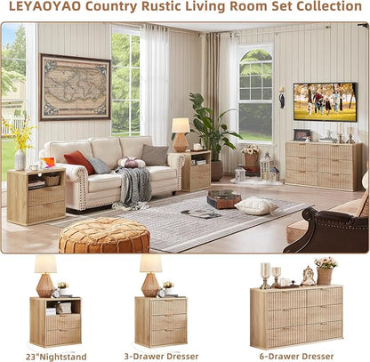 LEYAOYAO Fluted Nightstand - Image 3