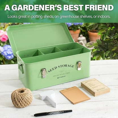 Seed Storage Box Organiser – Green Garden Seeds Tin - Image 6