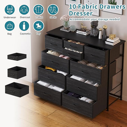 LUMTOK 10 Drawers Dresser with Fabric Bin - Image 4