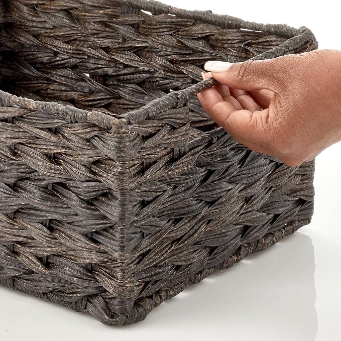mDesign Woven Farmhouse Kitchen Pantry Food Storage Organizer Basket Bin Box - Image 5