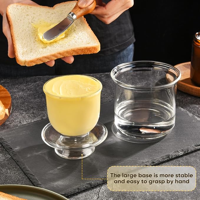 Butter Crock, Elegant Crystal Glass French Butter Dish - Image 3