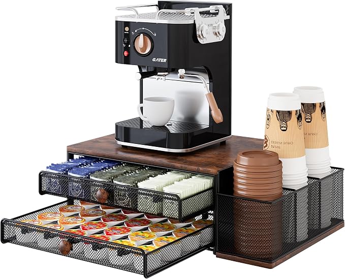 Coffee Bar Organizer, 60 Capacity K Cup Organizer by IZLIF