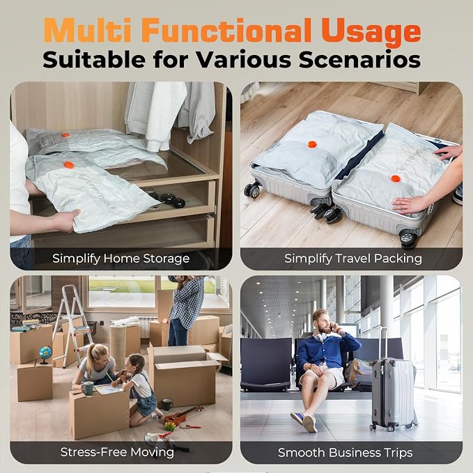 ETENWOLF 10 Pack Reusable Vacuum Storage Bags - Image 5