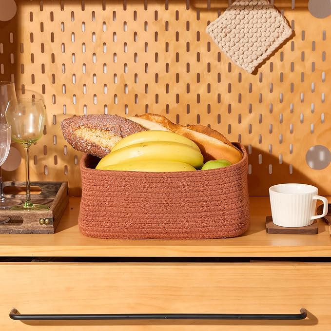 Small Storage Baskets for Organizing | Closet Organizer Bins | Shelf Toy Basket - Image 5