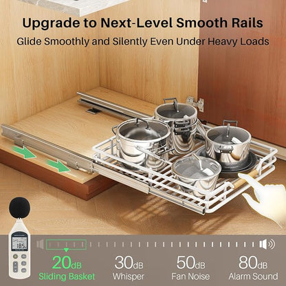 Pull out Cabinet Organizer, Heavy Duty Smooth Sliding Under Cabinet Shelves - Image 5