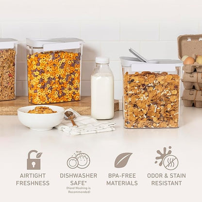 Bentgo Pantry - 6-Piece Airtight Cereal Containers, Easy Push & Pour Lid - Image 3