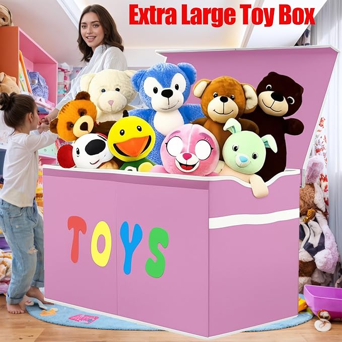 YOLOXO Toy Box Chest, Collapsible Sturdy Storage Bins - Image 7