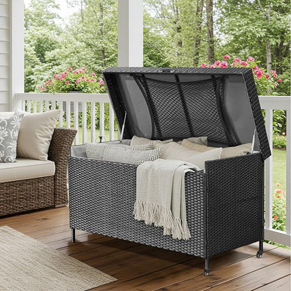 AVAWING 240 Gallon Wicker Deck Box - Image 9