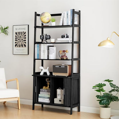 4-Tier Bookshelf, Tall Bookcase - Image 4