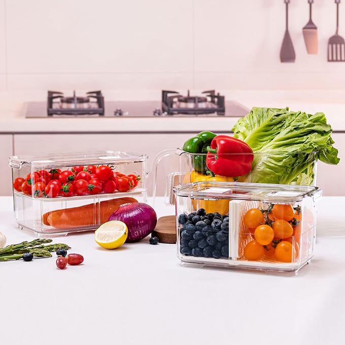 elabo Fruit Storage Containers Fridge Produce Saver- Stackable Refrigerator - Image 6