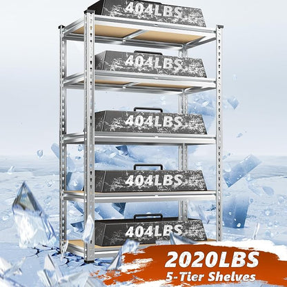 REIBII Garage Shelving, 5 Tier Storage Shelves Load 2020LBS, Adjustable Garage - Image 4