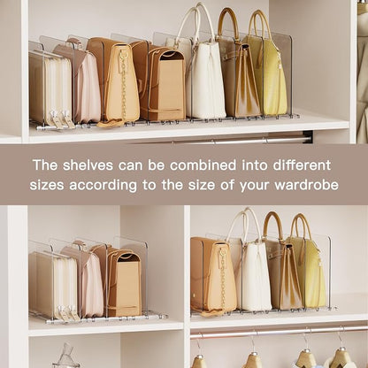 Criusia Adjustable Closet Purse Organizer Rack – 28.8" Extra-Long Shelf Divider - Image 8