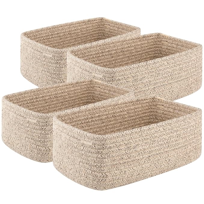 4 Pack Small Storage Shelf Baskets by OIASKET