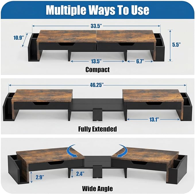 Simple Houseware Desk Dual Monitor Stand Riser - Image 2