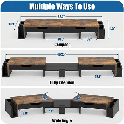Simple Houseware Desk Dual Monitor Stand Riser - Image 2