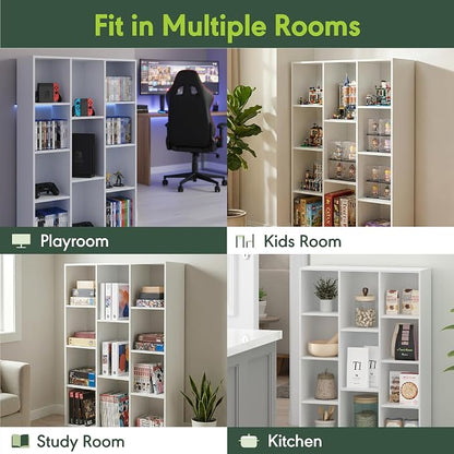 Furinno LUDER Book Shelf, 11-Cube Bookshelf, Reversible Cube Storage Bookcase - Image 8