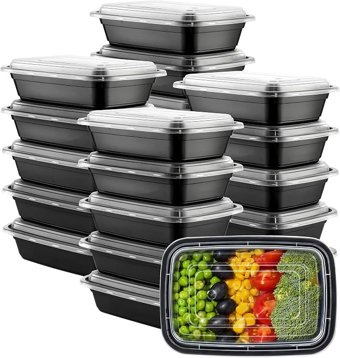 GUSTO 24 oz - 1 Compartment Meal Prep Containers by GUSTO