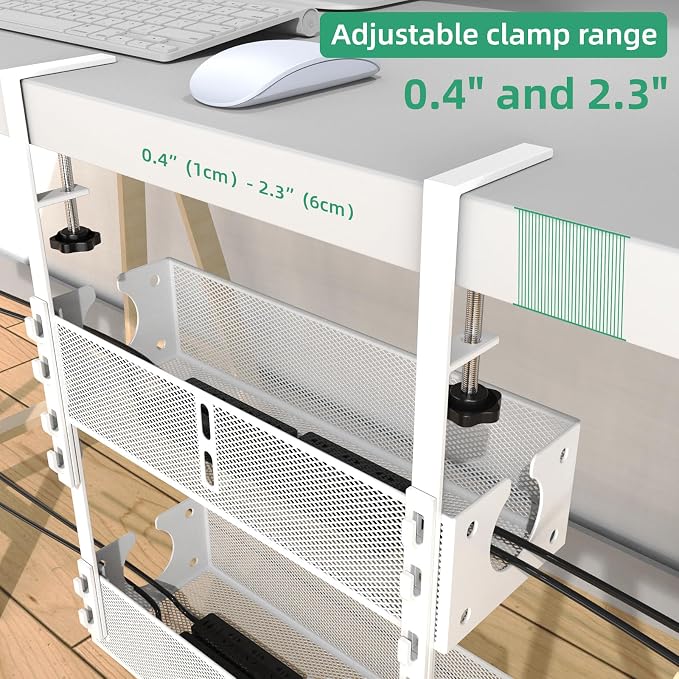 Multi-Model Under Desk Cable Management Tray 2 Packs Metal Under Desk Wire - Image 6