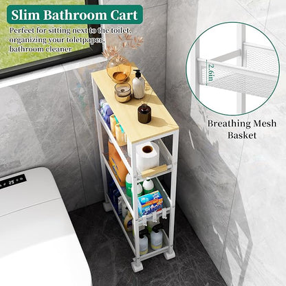TIPGO Utility Slim Storage Cart, 4 Tier Rolling Cart - Image 2
