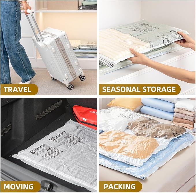 TAILI 4 Pack Vacuum Storage Bags, Jumbo Size, Vacuum Seal Bag - Image 8