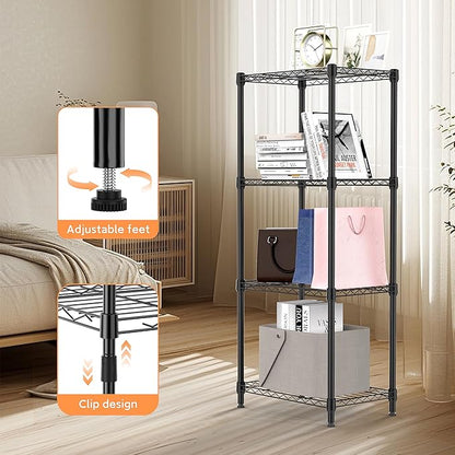 4 Tiers Shelf Metal Storage Shelves Wire Rack Closet Organizers - Image 5