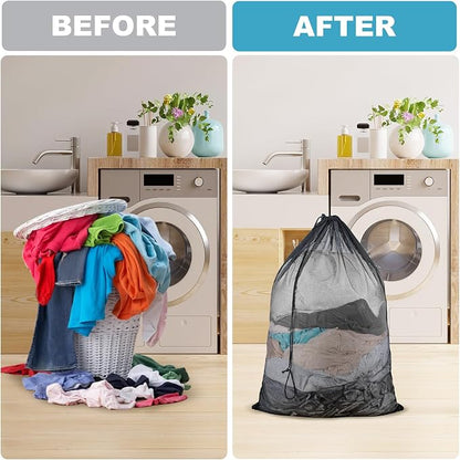 3 Pack Large Mesh Laundry Bag, 24 x 36 Inch Mesh Wash Bag - Image 5