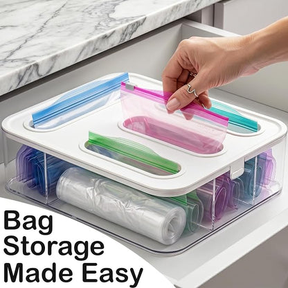 Bag Storage Organizer for Kitchen Drawer, Plastic Bag Container Holder - Image 3