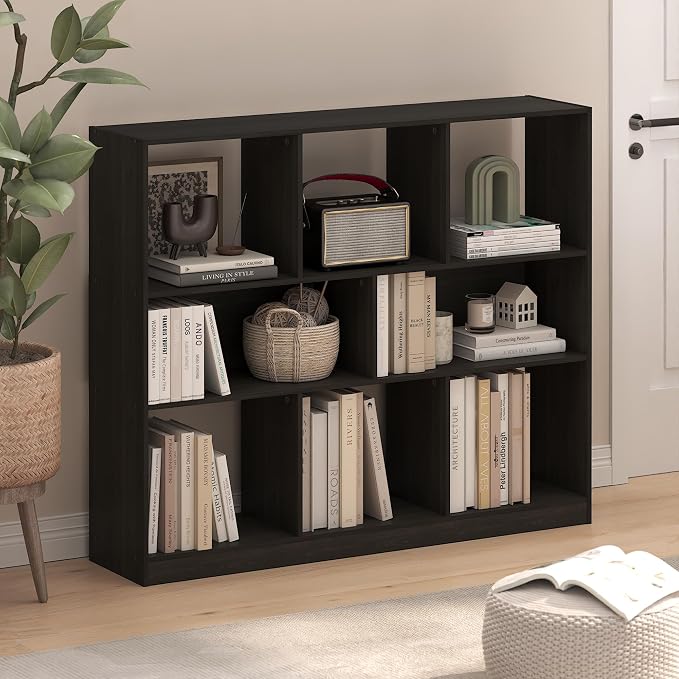 Furinno DALY Book Shelf, 8-Cube Bookshelf, Horizontal Cube Storage Organizer by Furinno-FitsYourSpaceFitsYourBudget