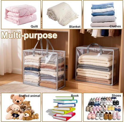Clear Clothes Storage Bags, 96L Plastic Blanket Comforter Storage Bag, 4 Pack - Image 4