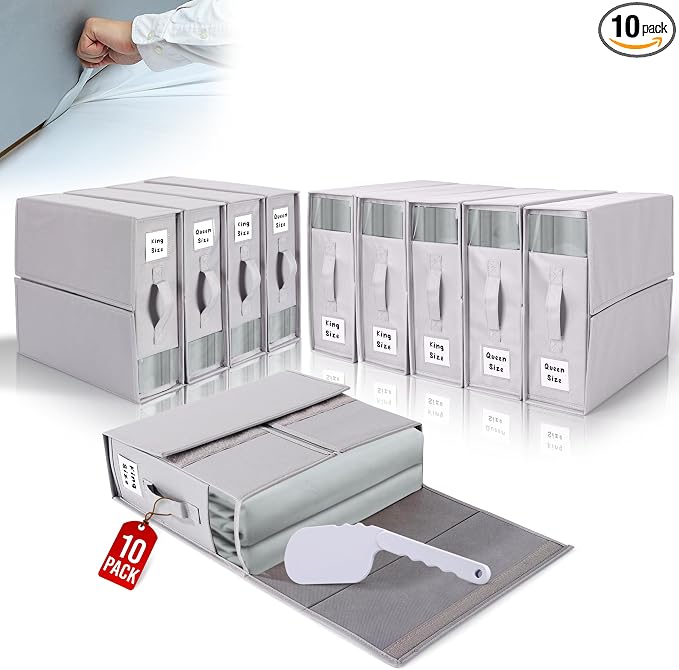 ALCOVA 10 Pack Bed Sheet Organizers and Storage by ALCOVA