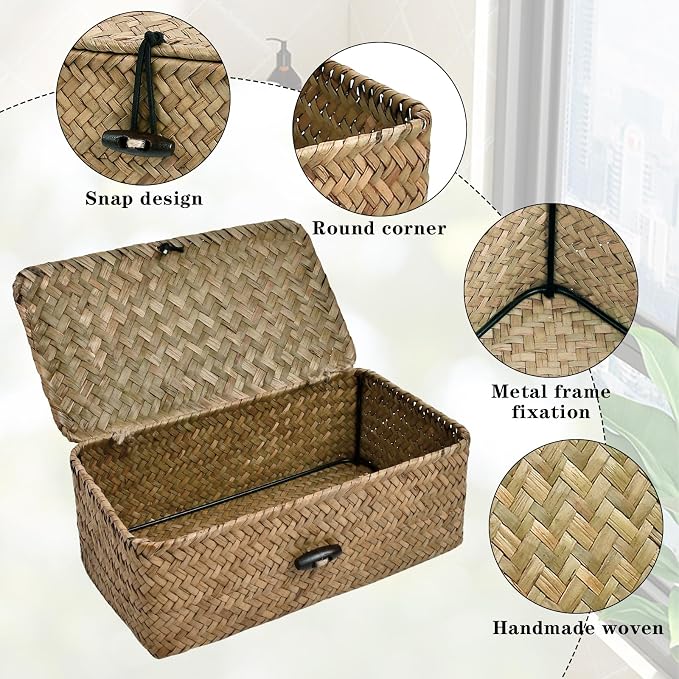 Dryer Sheet Holder, Woven Seagrass Dryer Sheet Container - Image 3