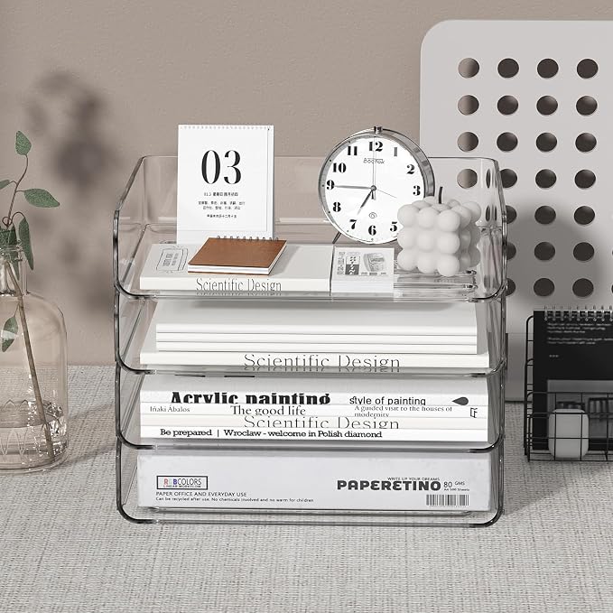 4-Tier Acrylic Paper Tray Organizer - Image 4