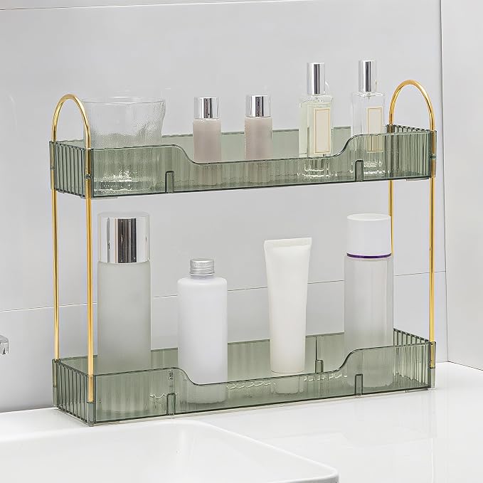 YCIA&DONE 2 Tiers Narrow Vanity Makeup Organizer, Bathroom Organizers by YCIADONE