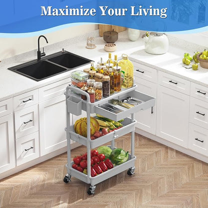 SUNALLY 3 Tier Rolling Cart - Image 5