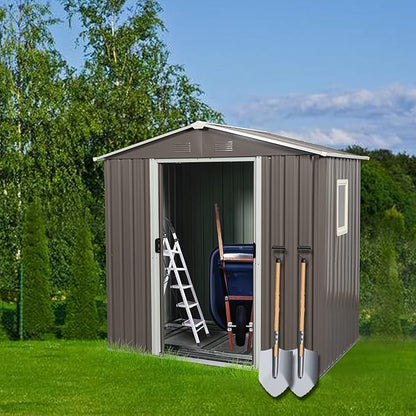 Outdoor Metal Storage Shed Window Ventilation Foundation Frame Waterproof by WEALTHGIRL