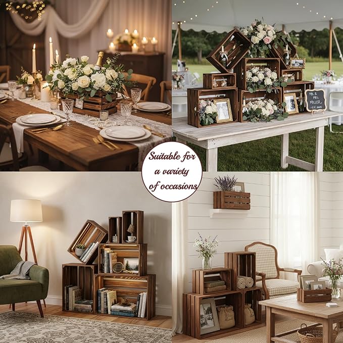 Set of 6 Decorative Wood Crates - Image 5