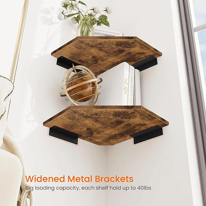 Corner Shelf Wall Mount, Wood Corner Hanging Shelves - Image 6