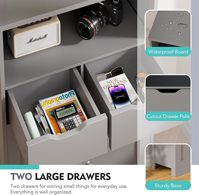 Vongrasig Bathroom Storage Cabinet, 42.5" H Freestanding Floor Cabinet | Wooden - Image 5