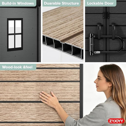 ZYJOYY Outdoor Storage Shed 6x4.4 FT - Image 7