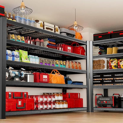 62" W 3050LBS Storage Shelves Unit, 5 Tier Heavy Duty Metal Shelving Unit and - Image 2