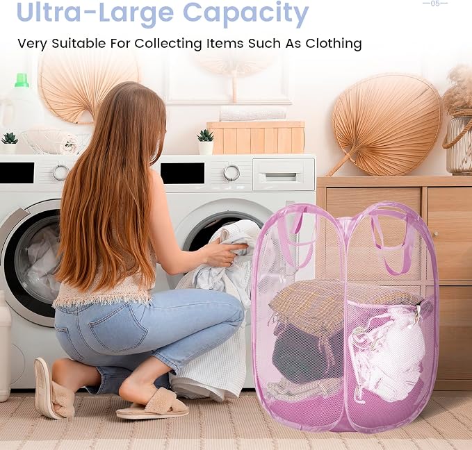 Strong Mesh Pop-up Laundry Hamper, Quality Pop Up Hampers - Image 2