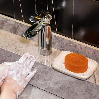 Soap Dish for Shower, Ceramic Soap Dish Non-Slip Soap Holder Bar Saver Tray for - Image 6